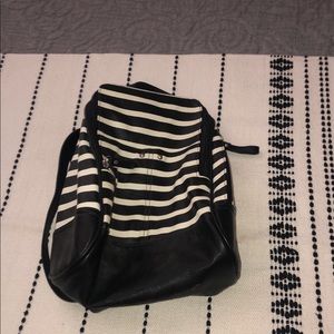 black and white mini backpack